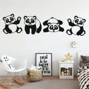 Acrylic Panda Baby Wall Decor For Kids Room