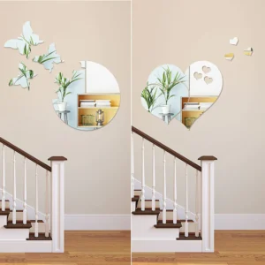 Butterfly Heart Acrylic Mirror Wall Decor for Home Decoration