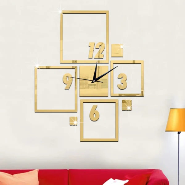 Gold with number Acrylic wall clock for home decor